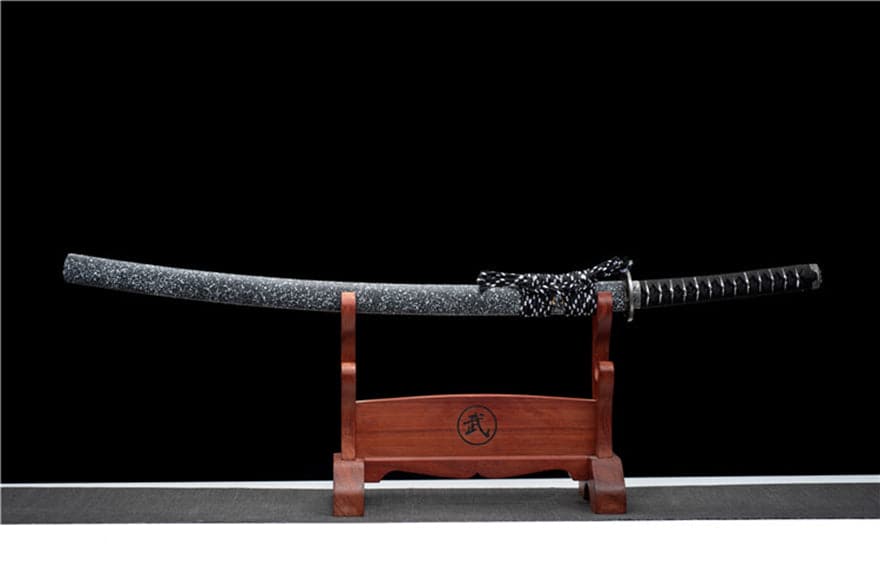 Hand Forged Japanese Samurai Katana Eagle Eye Pattern Steel Black Blade - Tophatter Daily Deals