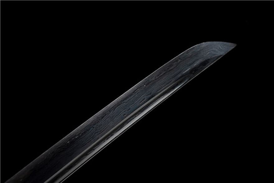 Hand Forged Japanese Samurai Katana Eagle Eye Pattern Steel Black Blade - Tophatter Daily Deals