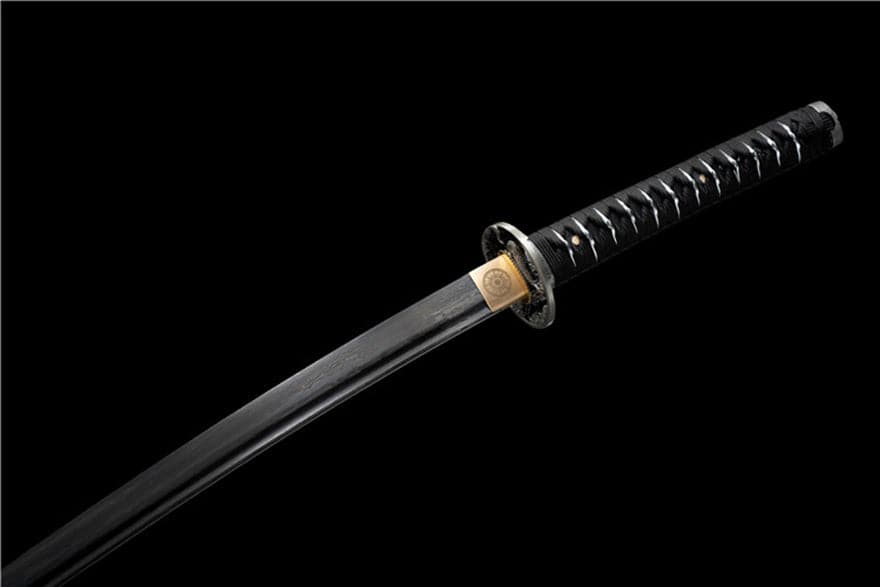 Hand Forged Japanese Samurai Katana Eagle Eye Pattern Steel Black Blade - Tophatter Daily Deals