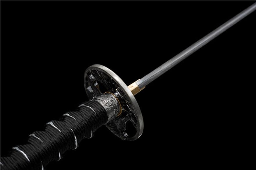 Hand Forged Japanese Samurai Katana Eagle Eye Pattern Steel Black Blade - Tophatter Daily Deals