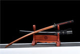 Hand Forged Japanese Samurai Katana Flame 9260 Spring Steel Reddening of the blade - Tophatter Daily Deals