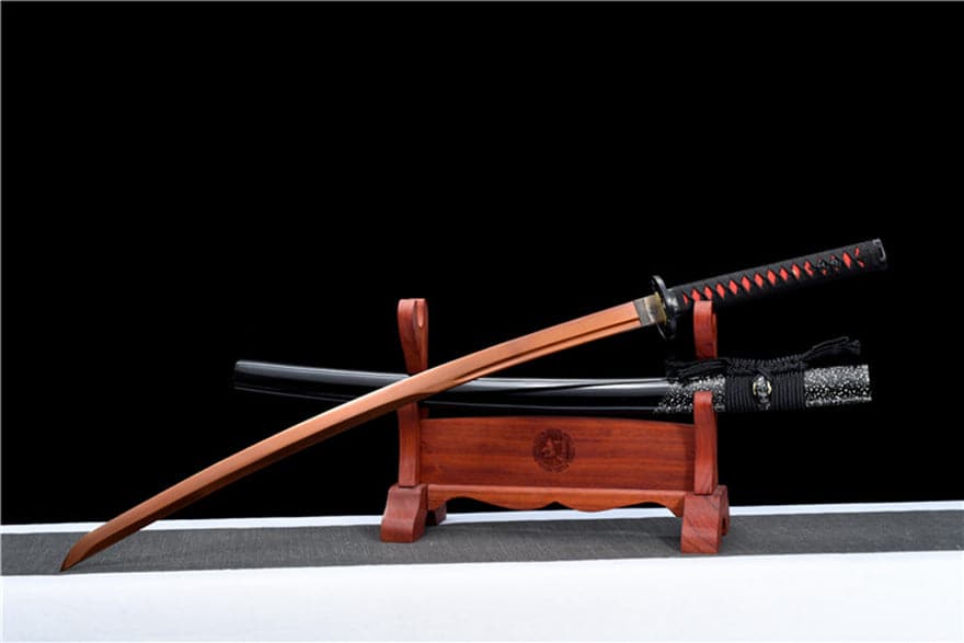 Hand Forged Japanese Samurai Katana Flame 9260 Spring Steel Reddening of the blade - Tophatter Daily Deals