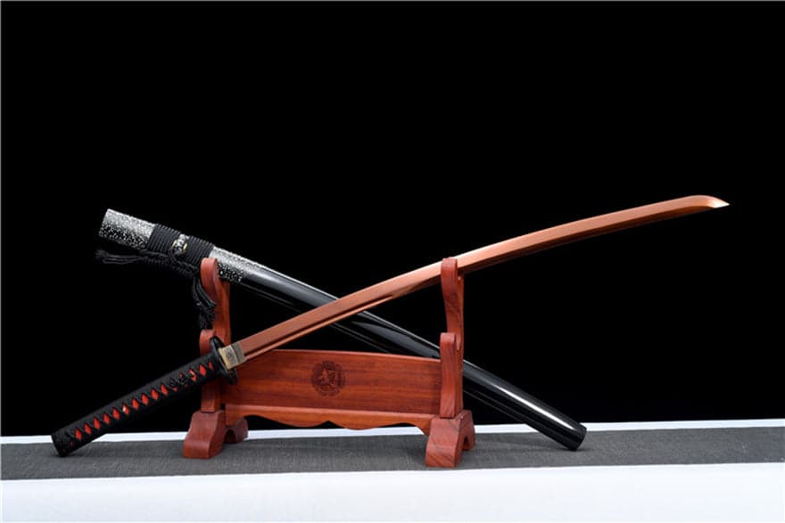 Hand Forged Japanese Samurai Katana Flame 9260 Spring Steel Reddening of the blade - Tophatter Daily Deals