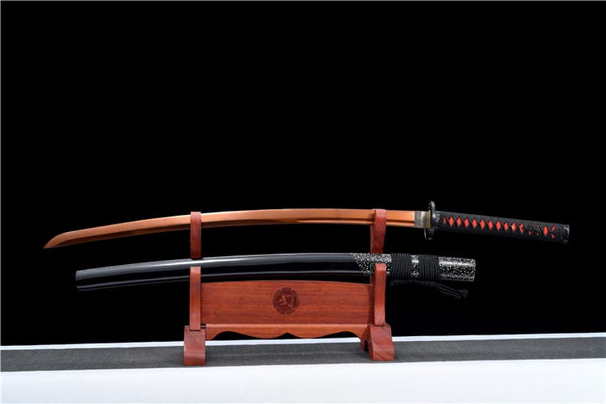 Hand Forged Japanese Samurai Katana Flame 9260 Spring Steel Reddening of the blade - Tophatter Daily Deals