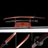 Hand Forged Japanese Samurai Katana Flame 9260 Spring Steel Reddening of the blade - Tophatter Daily Deals