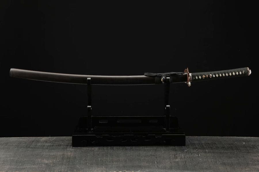 Hand Forged Japanese Samurai Katana Frog Prince Pattern Steel Gilt Silver Guard - Tophatter Daily Deals