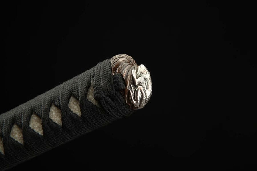 Hand Forged Japanese Samurai Katana Frog Prince Pattern Steel Gilt Silver Guard - Tophatter Daily Deals