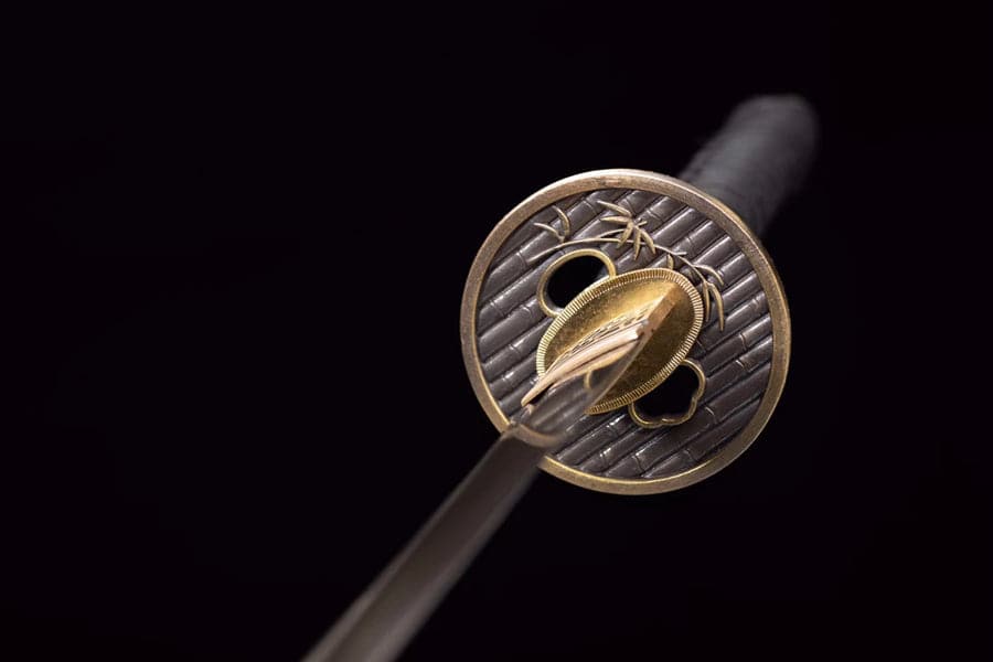 Hand Forged Japanese Samurai Katana Golden Bamboo Damascus Steel Full Tang - Tophatter Daily Deals