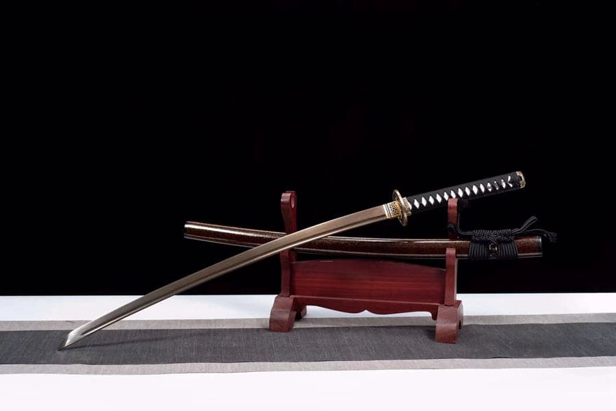 Hand Forged Japanese Samurai Katana Golden Bamboo Damascus Steel Full Tang - Tophatter Daily Deals