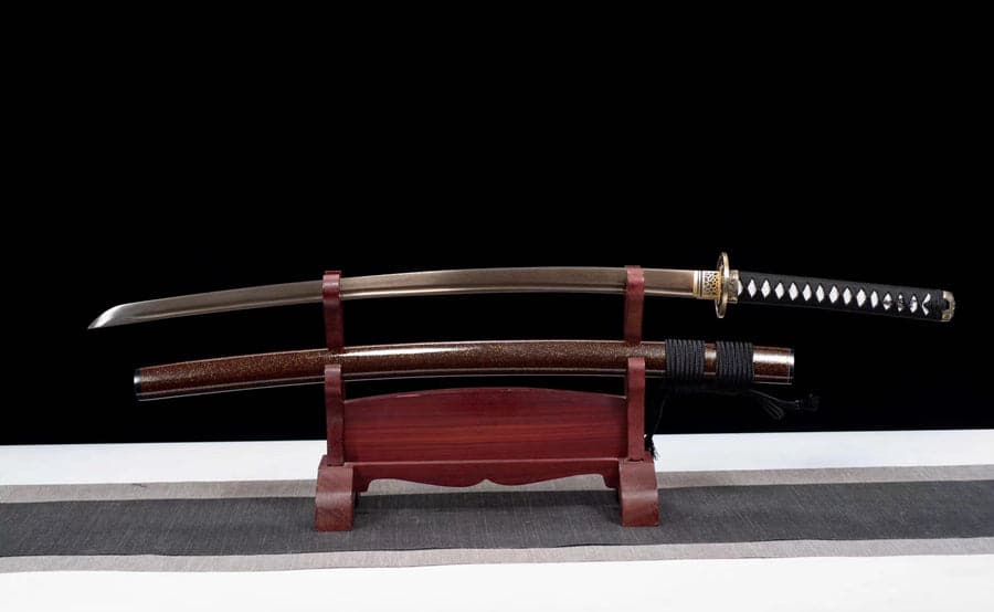 Hand Forged Japanese Samurai Katana Golden Bamboo Damascus Steel Full Tang - Tophatter Daily Deals