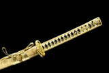 Hand Forged Japanese Samurai Katana Golden Snake High Manganese Steel Hand grinding - Tophatter Daily Deals