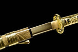 Hand Forged Japanese Samurai Katana Golden Snake High Manganese Steel Hand grinding - Tophatter Daily Deals