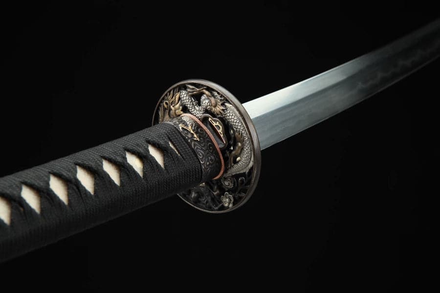 Hand Forged Japanese Samurai Katana Green Dragon Blade Plate Pattern Steel Blue - Tophatter Daily Deals