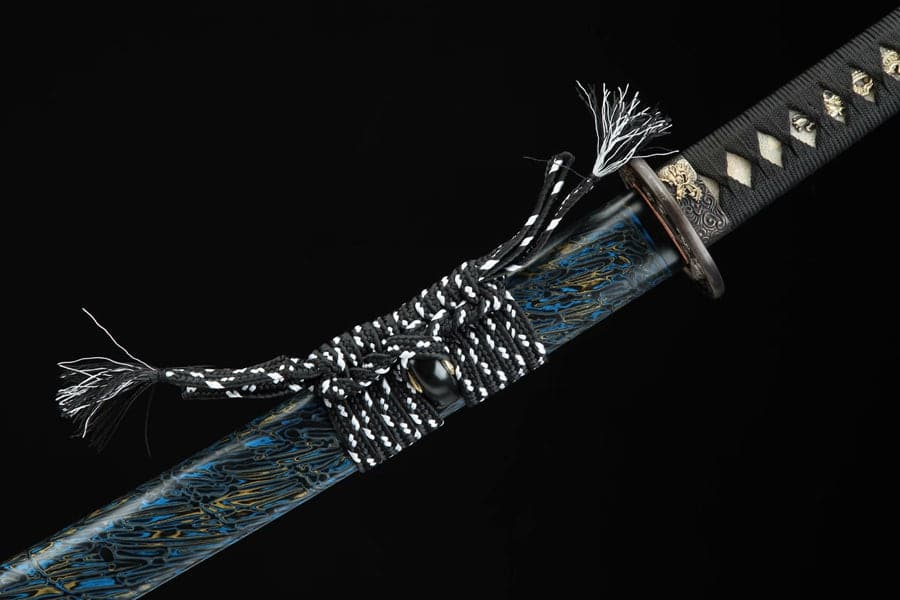 Hand Forged Japanese Samurai Katana Green Dragon Blade Plate Pattern Steel Blue - Tophatter Daily Deals