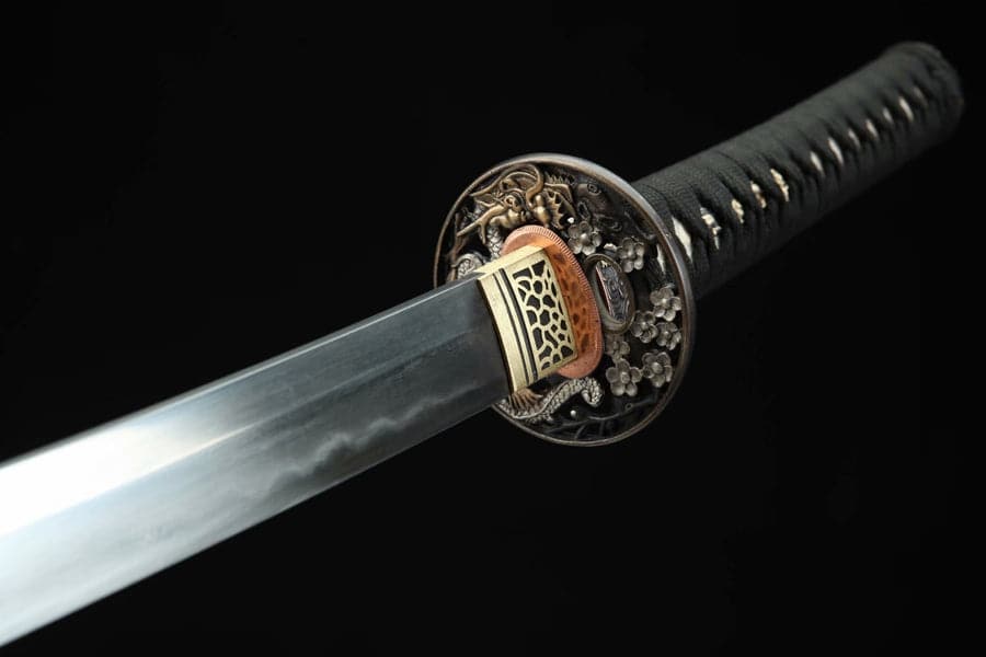 Hand Forged Japanese Samurai Katana Green Dragon Blade Plate Pattern Steel Blue - Tophatter Daily Deals