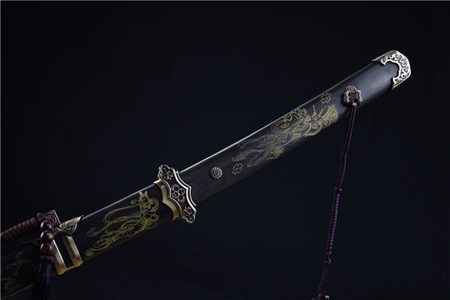 Hand Forged Japanese Samurai Katana Heavenly Maiden Scattered Flowers T10 Carbon steel Ancient Forging - Tophatter Daily Deals