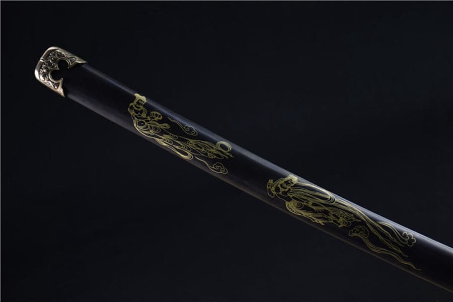 Hand Forged Japanese Samurai Katana Heavenly Maiden Scattered Flowers T10 Carbon steel Ancient Forging - Tophatter Daily Deals