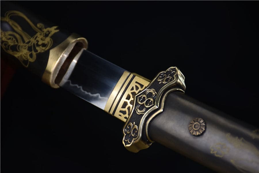 Hand Forged Japanese Samurai Katana Heavenly Maiden Scattered Flowers T10 Carbon steel Ancient Forging - Tophatter Daily Deals