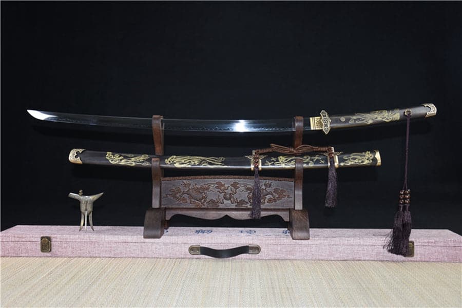 Hand Forged Japanese Samurai Katana Heavenly Maiden Scattered Flowers T10 Carbon steel Ancient Forging - Tophatter Daily Deals
