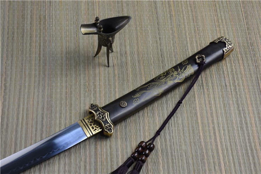 Hand Forged Japanese Samurai Katana Heavenly Maiden Scattered Flowers T10 Carbon steel Ancient Forging - Tophatter Daily Deals
