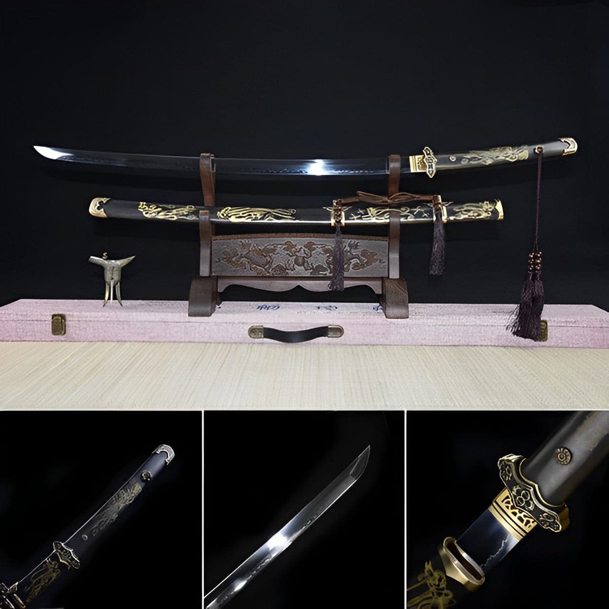 Hand Forged Japanese Samurai Katana Heavenly Maiden Scattered Flowers T10 Carbon steel Ancient Forging - Tophatter Daily Deals
