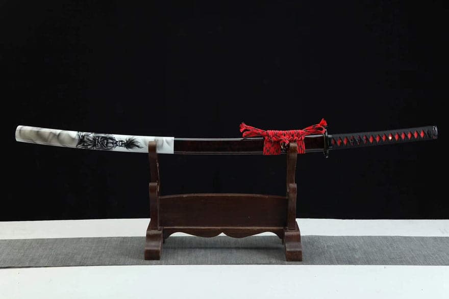 Hand Forged Japanese Samurai Katana Ichiro Sugimoto Damascus Steel Purple Blade - Tophatter Daily Deals