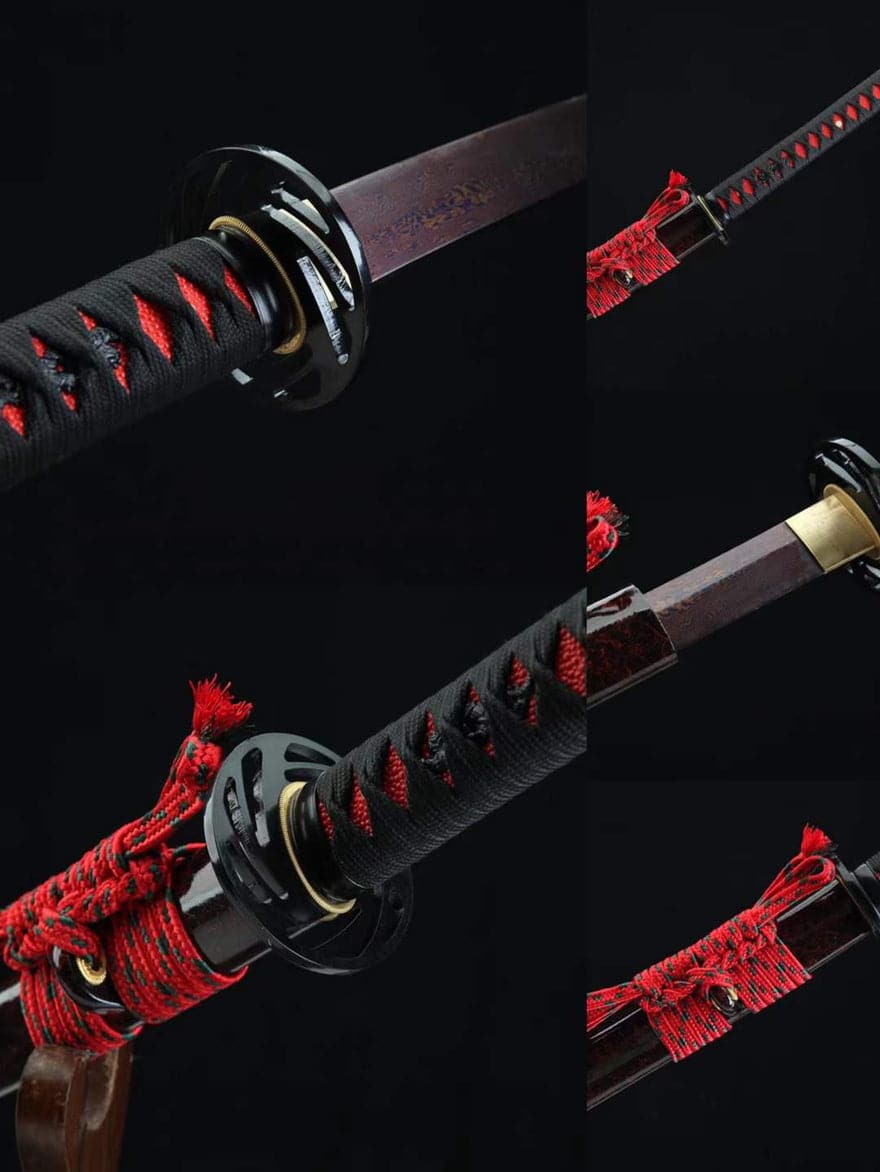 Hand Forged Japanese Samurai Katana Ichiro Sugimoto Damascus Steel Purple Blade - Tophatter Daily Deals