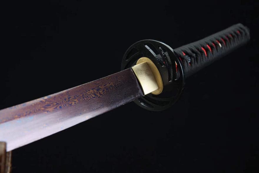 Hand Forged Japanese Samurai Katana Ichiro Sugimoto Damascus Steel Purple Blade - Tophatter Daily Deals