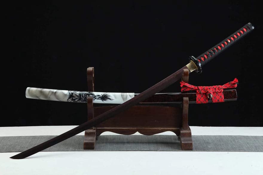 Hand Forged Japanese Samurai Katana Ichiro Sugimoto Damascus Steel Purple Blade - Tophatter Daily Deals