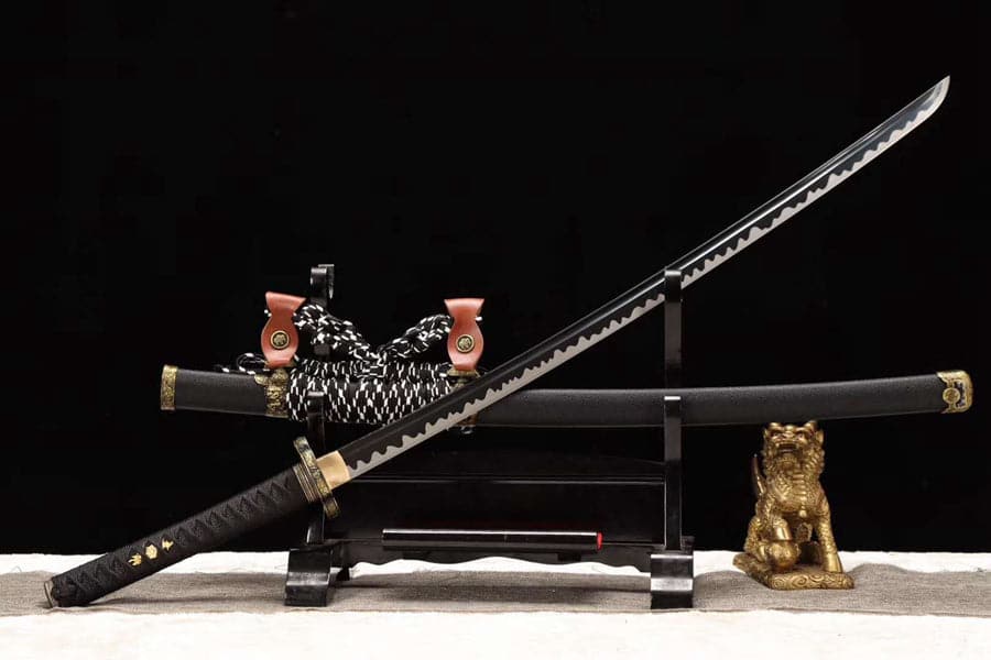 Hand Forged Japanese Samurai Katana Lion T10 Carbon steel Full Tang - Tophatter Daily Deals