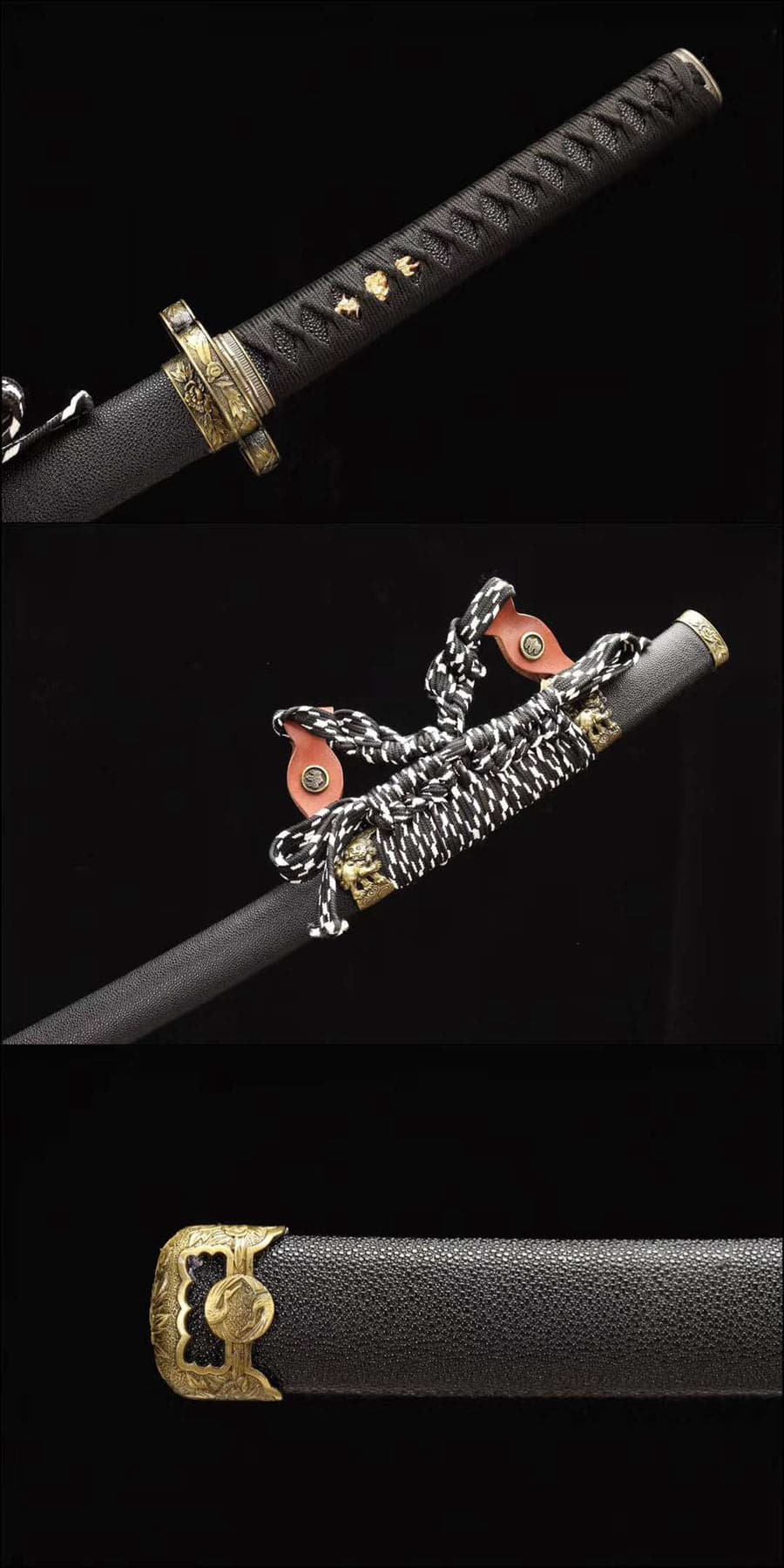 Hand Forged Japanese Samurai Katana Lion T10 Carbon steel Full Tang - Tophatter Daily Deals