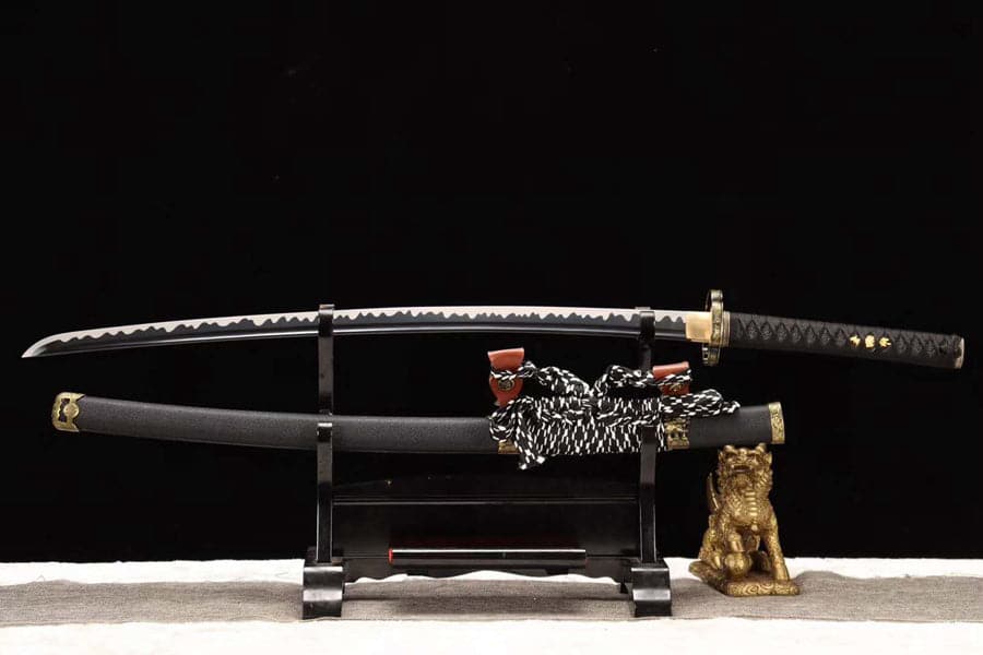 Hand Forged Japanese Samurai Katana Lion T10 Carbon steel Full Tang - Tophatter Daily Deals