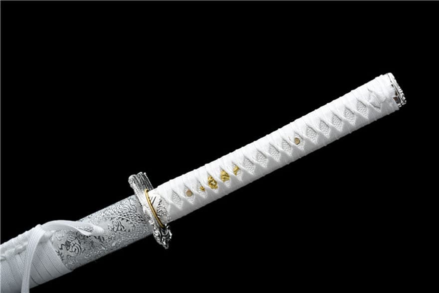 Hand Forged Japanese Samurai Katana Lobelia High Manganese Steel Baked Blue Blade - Tophatter Daily Deals