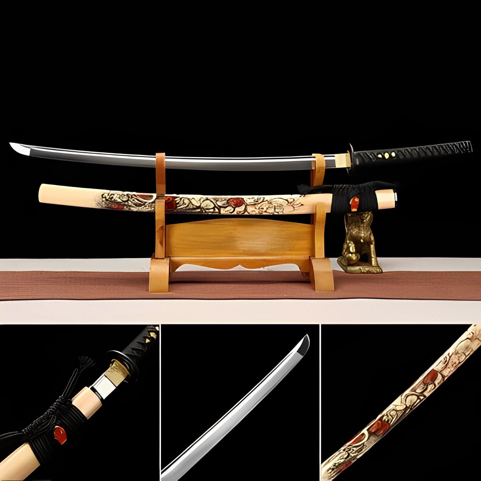 Hand Forged Japanese Samurai Katana Monsters Sword 9260 Spring Steel Full Tang - Tophatter Daily Deals