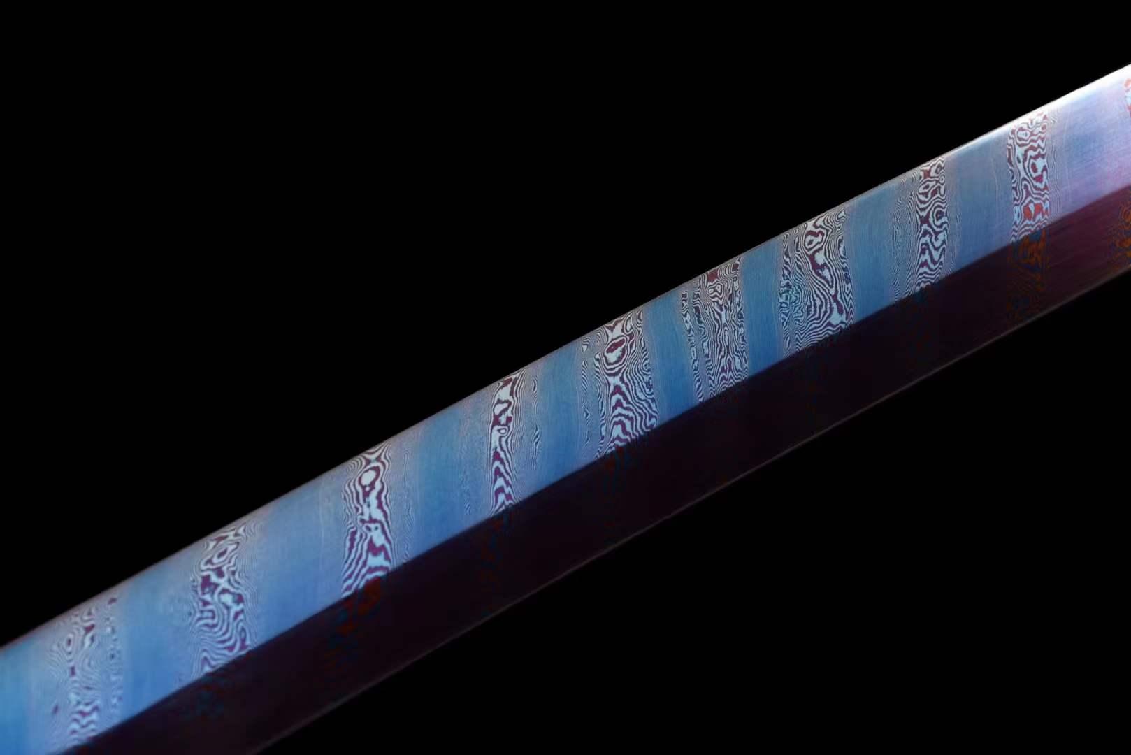 Hand Forged Japanese Samurai Katana Naraka：Bladepoint Pattern Steel Blade baking blue - Tophatter Daily Deals