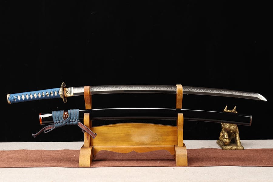Hand Forged Japanese Samurai Katana Night Hidden T10 Carbon steel Turns the soil to burn blade - Tophatter Daily Deals