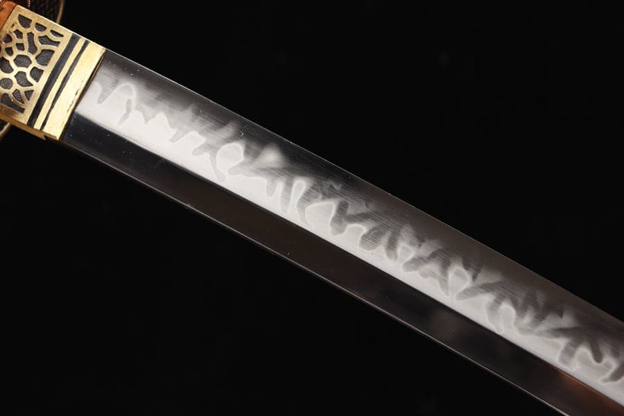 Hand Forged Japanese Samurai Katana Night Hidden T10 Carbon steel Turns the soil to burn blade - Tophatter Daily Deals