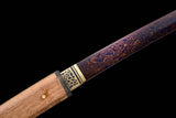 Hand Forged Japanese Samurai Katana Night Spectre Damascus Steel Blue blade - Tophatter Daily Deals