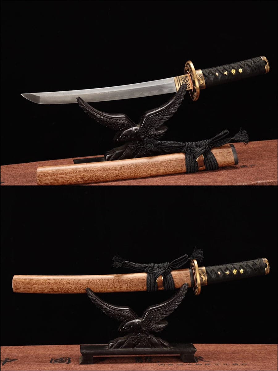 Hand Forged Japanese Samurai Katana Pattern Steel Turns the soil to burn blade - Tophatter Daily Deals