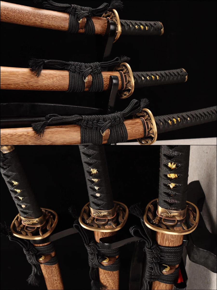 Hand Forged Japanese Samurai Katana Pattern Steel Turns the soil to burn blade - Tophatter Daily Deals