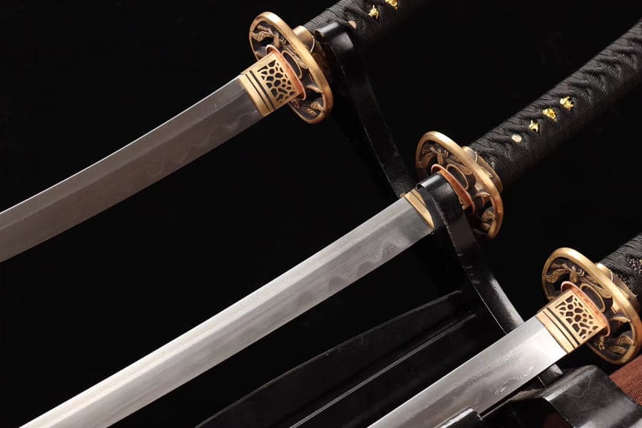 Hand Forged Japanese Samurai Katana Pattern Steel Turns the soil to burn blade - Tophatter Daily Deals