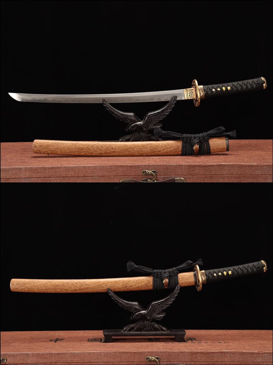 Hand Forged Japanese Samurai Katana Pattern Steel Turns the soil to burn blade - Tophatter Daily Deals