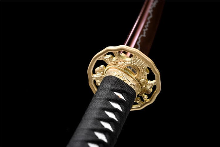 Hand Forged Japanese Samurai Katana Rose High Manganese Steel Purple Blade - Tophatter Daily Deals