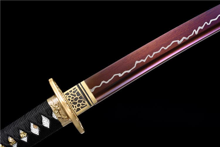 Hand Forged Japanese Samurai Katana Rose High Manganese Steel Purple Blade - Tophatter Daily Deals