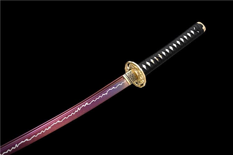 Hand Forged Japanese Samurai Katana Rose High Manganese Steel Purple Blade - Tophatter Daily Deals