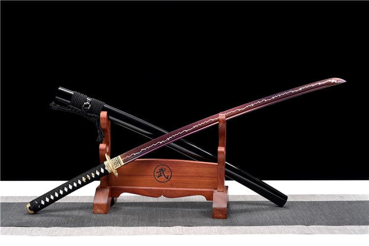 Hand Forged Japanese Samurai Katana Rose High Manganese Steel Purple Blade - Tophatter Daily Deals
