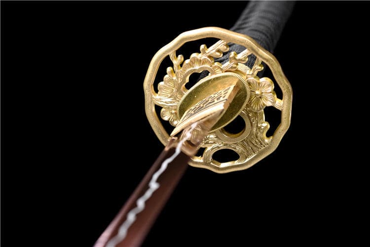 Hand Forged Japanese Samurai Katana Rose High Manganese Steel Purple Blade - Tophatter Daily Deals