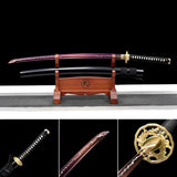Hand Forged Japanese Samurai Katana Rose High Manganese Steel Purple Blade - Tophatter Daily Deals