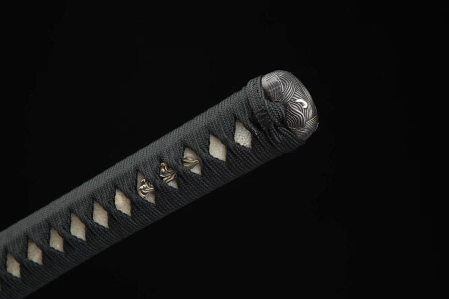 Hand Forged Japanese Samurai Katana Sea Wave Cutter Plate Pattern Steel Yellow - Tophatter Daily Deals