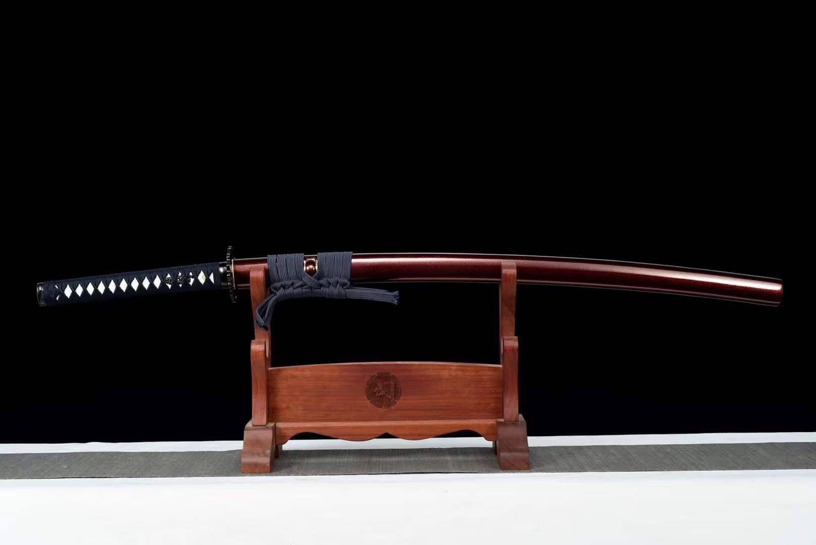 Hand Forged Japanese Samurai Katana Shadow Mirror High Manganese Steel - Tophatter Daily Deals